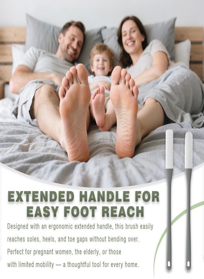 Brvlsoc 2-Pack Toe Cleaning Brush with Long Handle – Foot Scrubber & Exfoliating Anti-Itch Brush for Seniors, Pregnant Women, Men & Women (Grey) - Image 5